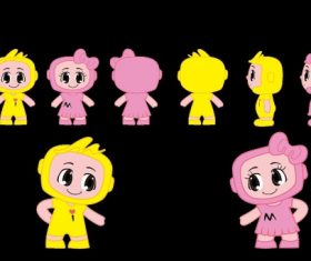 Cartoon characters vector