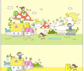 Cartoon children poster vector