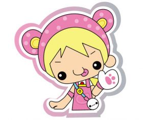 Cartoon cute little girl vector