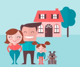 Cartoon family of three vector