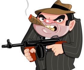Cartoon gangster vector material