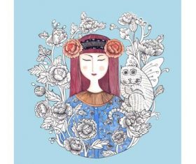 Cartoon goddess vector