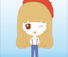 Cartoon little girl vector