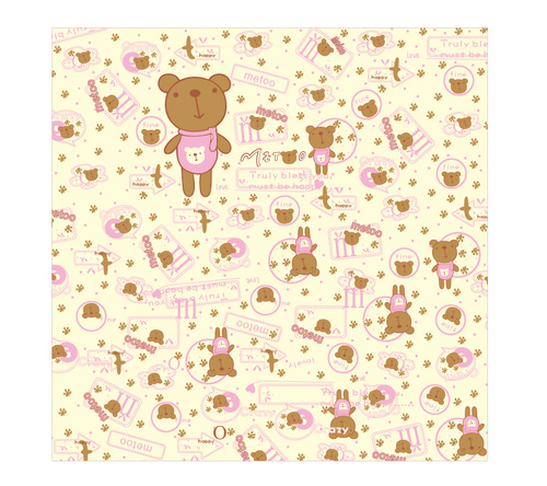 Cartoon pink print bear vector