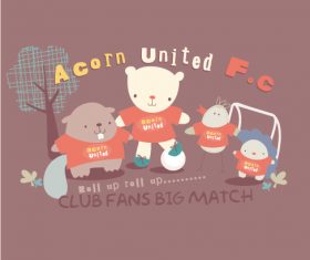 Cartoon print bear vector