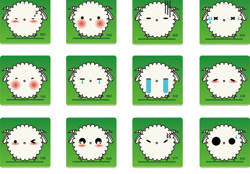 Cartoon sheeps facial expression vector