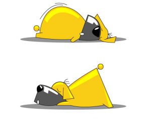 Cartoon sleeping puppy vector