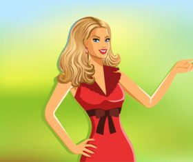 Cartoon smiling blond woman vector