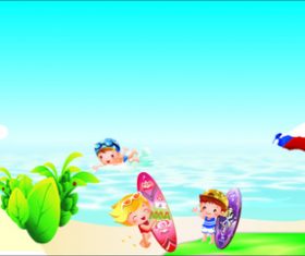 Cartoon swimming vector