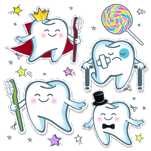 Cartoon tooth illustration vector