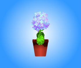 Cartoon vector flower bonsai vector