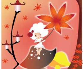 Cartoon world little girl vector