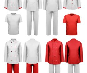 Chef work clothes template vector 01