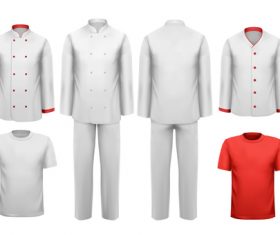 Chef work clothes template vector 03