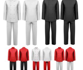 Chef work clothes template vector 04