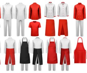 Chef work clothes template vector 05