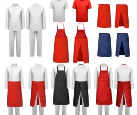 Chef work clothes template vector 06