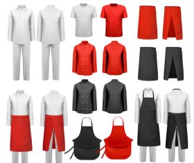 Chef work clothes template vector 07