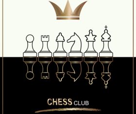 Chess club background vector