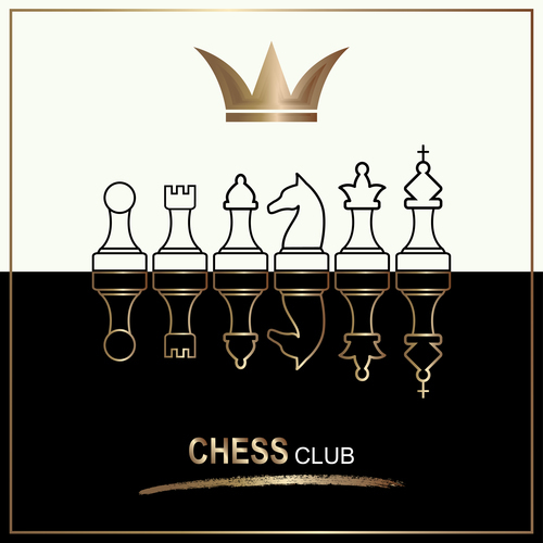 Chess club background vector