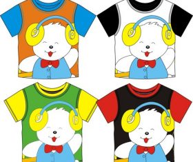 Childrens T-shirt cute cartoon bear vector