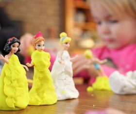 Childrens plasticine handmade work Stock Photo