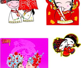 Chinese classical wedding vector
