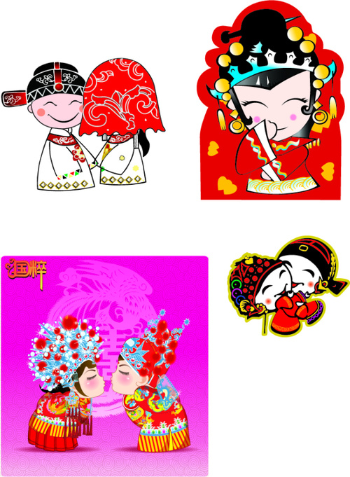 Chinese classical wedding vector
