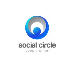 Circle human network logo vector