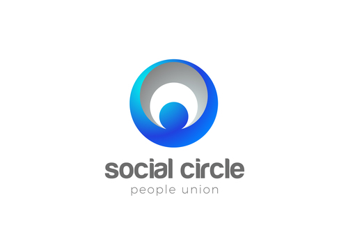 Circle human network logo vector
