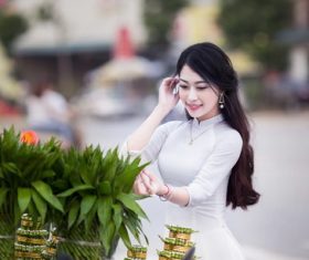 Classical temperament woman Stock Photo