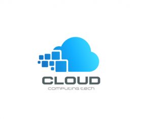Cloud computing technology logo vector