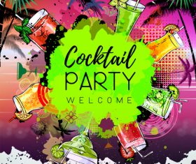 Cocktail party poster template vectors 02