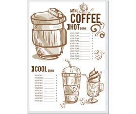 Coffee menu template design vectors 01