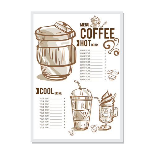 Coffee menu template design vectors 01
