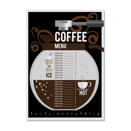 Coffee menu template design vectors 04