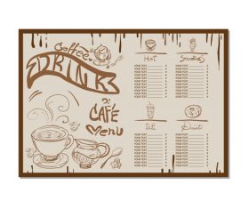 Coffee menu template design vectors 06