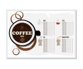 Coffee menu template design vectors 07