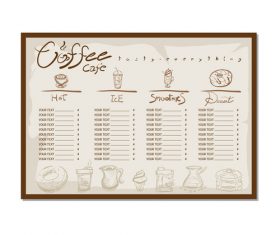 Coffee menu template design vectors 08