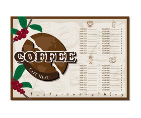 Coffee menu template design vectors 09
