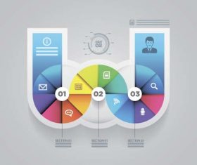 Colored abstract infographic vector template 01