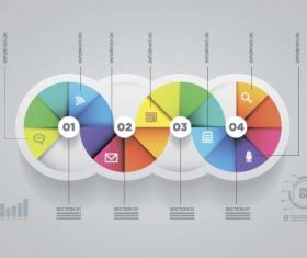 Colored abstract infographic vector template 02