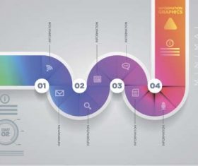 Colored abstract infographic vector template 03