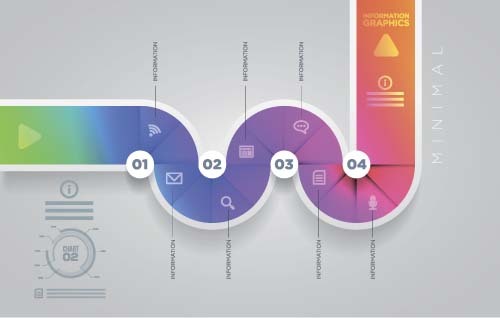 Colored abstract infographic vector template 03