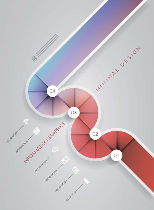 Colored abstract infographic vector template 04
