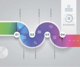 Colored abstract infographic vector template 05