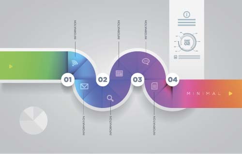 Colored abstract infographic vector template 05