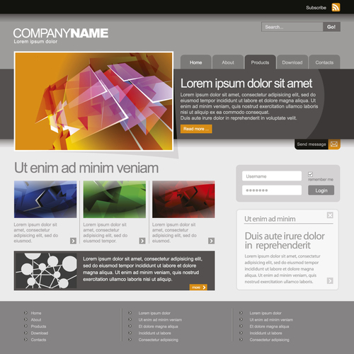 Company website template modern design vector