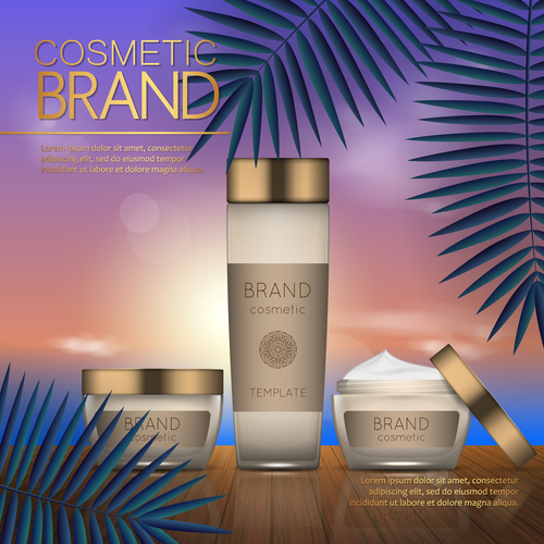 Cosmetic brand poster vector 02