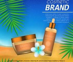 White cosmetic products poster template vector free download